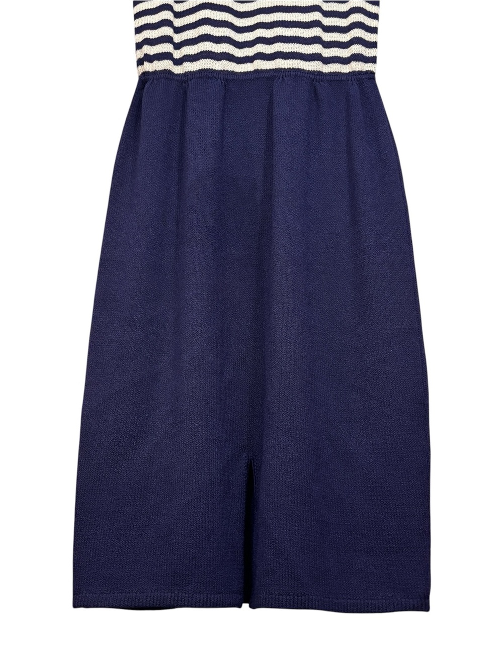 St John by Marie Gray Vintage Striped Navy Blue Knit Midi Dress Size 6 - Picture 11 of 14